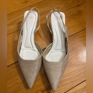 Franco Sarto Shimmering Gold Pointed Heels